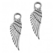 Metalen bedel wings Antiek zilver 18x6mm